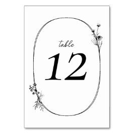 Wildblume Wreath Ivory Wedding Tischnummer