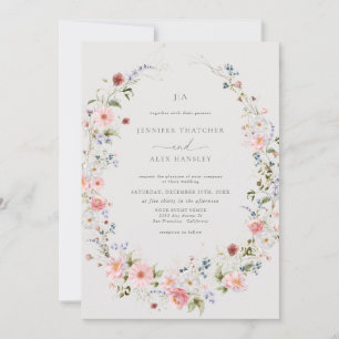 Wildblume Wreath   Qr Code UAwg Wedding Einladung