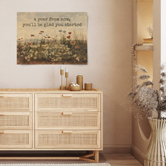 Wildblume Zeichnen inspirierendes Zitatposter Poster