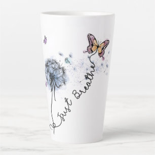 Wildblume Zitat einfach atmen Milchtasse