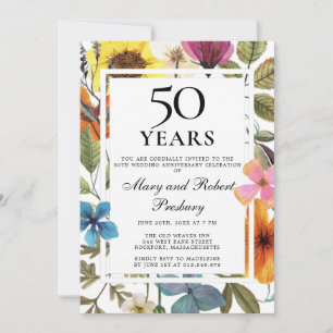 Wildblume zum 50. Hochzeitstag Einladung