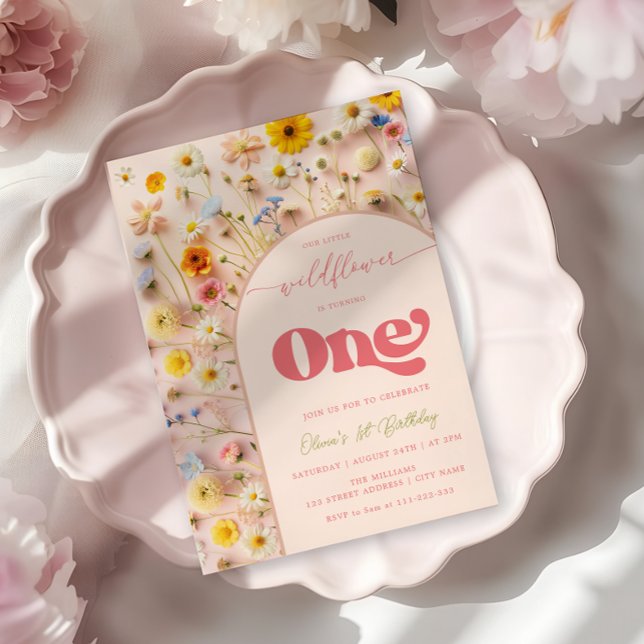Wildblume zum ersten Geburtstag Einladung (Von Creator hochgeladen)