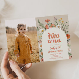 Wildblume Zweites Geburtstag Foto Einladung