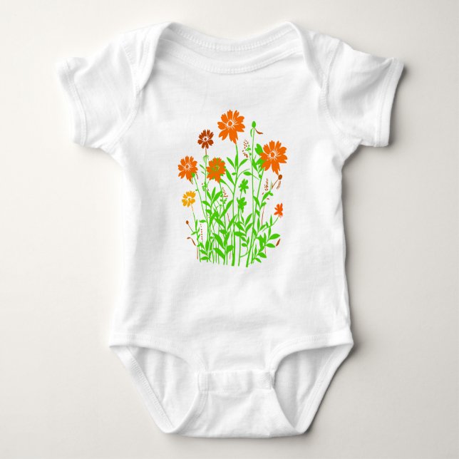 Wildblumen-00000 Baby Strampler (Vorderseite)