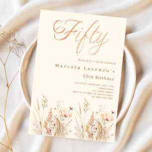 Wildblumen 50. Geburtstag Einladung