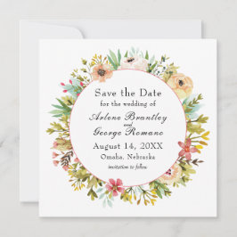 Wildblumen am Berg Wasserfarbene Hochzeit Save The Date