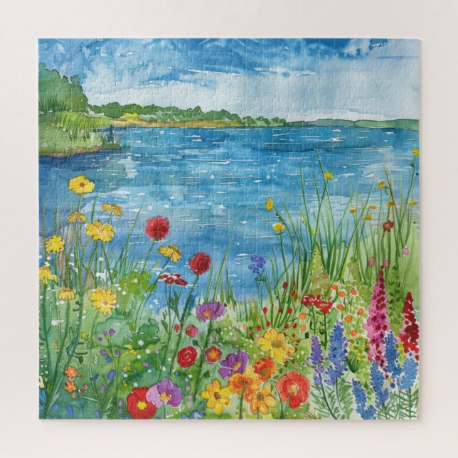 Wildblumen an einem See (Vertikal)