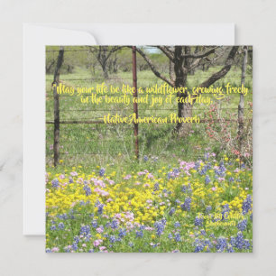 Wildblumen Anführungskarte Karte