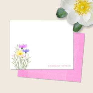 Wildblumen Aquarell Blumen Frühling Schreibwaren Mitteilungskarte