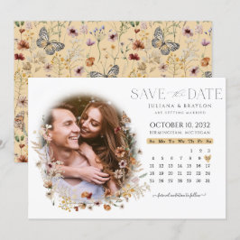 Wildblumen Aquarell Blumenkalender & Foto Sav Save The Date