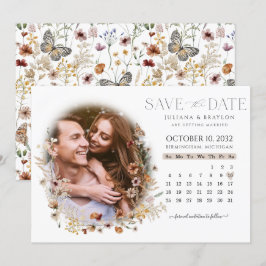 Wildblumen Aquarell Blumenkalender & Foto Sav Save The Date