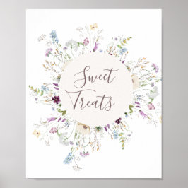 Wildblumen Aquarell Sweet Leckereien Poster