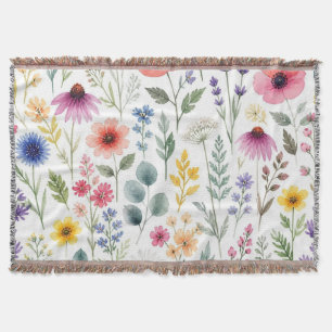 Wildblumen-Aquarell-Wiese Botanische Blumen Decke