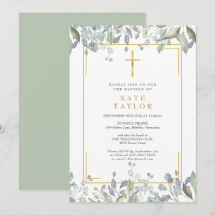 Wildblumen Aquarellblume Taufe Christening Einladung