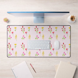 Wildblumen Aquarellfarben Boho Chic Moderne Schreibtischunterlage