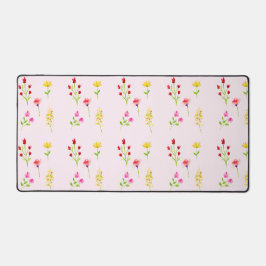 Wildblumen Aquarellfarben Boho Chic Moderne Schreibtischunterlage