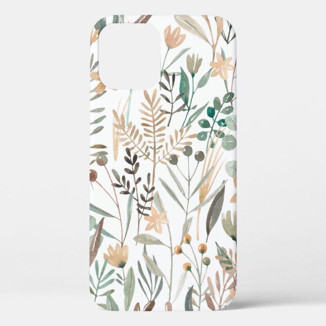 Wildblumen Aquarellmuster nahtlos. Blume Case-Mate iPhone Hülle (Rückseite)