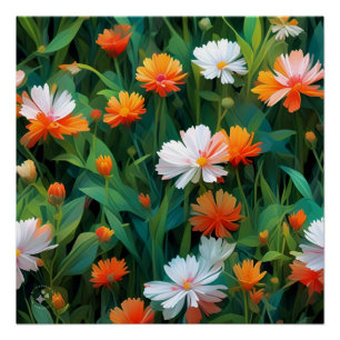 Wildblumen auf dem Feld-20632 Poster