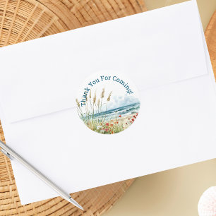 Wildblumen auf der Beach Baby Dusche Runder Aufkleber