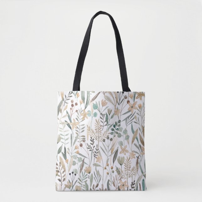Wildblumen auf der Weide: Aquarellenkarm. Tasche (Vorderseite)