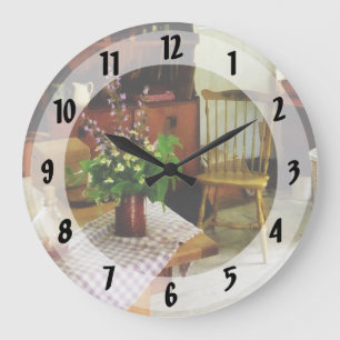 Wildblumen auf Küchen-Tabelle Große Wanduhr