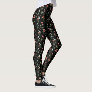 Wildblumen auf schwarz leggings
