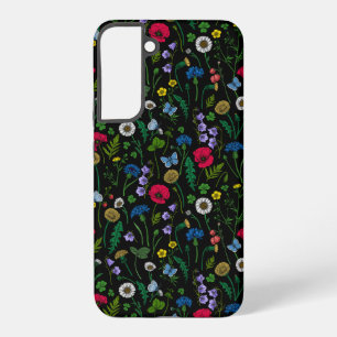 Wildblumen auf schwarzem Hintergrund Samsung Galaxy Hülle