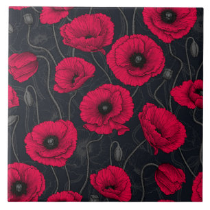 Wildblumen auf weißer Keramik Fliese