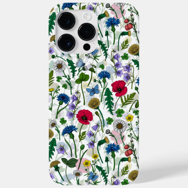 Wildblumen auf weißlich Case-Mate iPhone 14 pro max hülle (Rückseite)