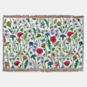 Wildblumen auf weißlich decke