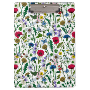 Wildblumen auf weißlich klemmbrett