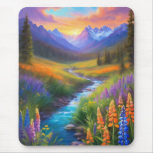 Wildblumen aus dem Gebirgszug des Himmels Mousepad