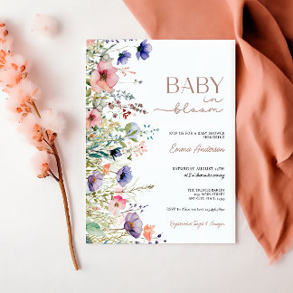 Wildblumen Baby im Blümchen-Kinderdusche Einladung