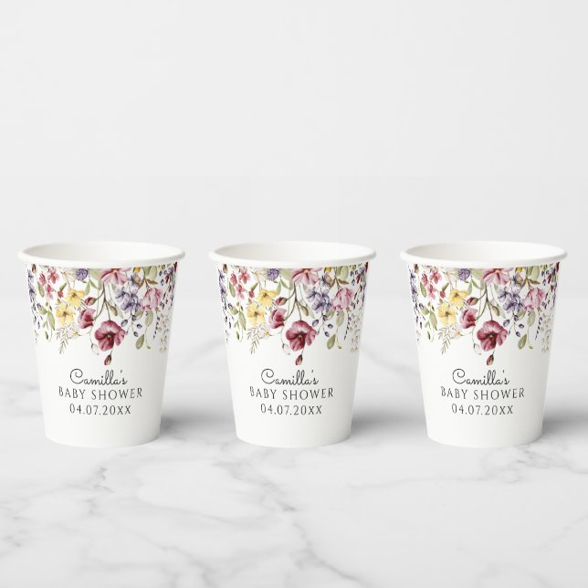 Wildblumen Baby im Blümchen-Kinderdusche Pappbecher (Multi)