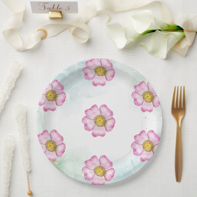 Wildblumen Baby im Blümchen-Kinderdusche Pappteller (Hochzeit)