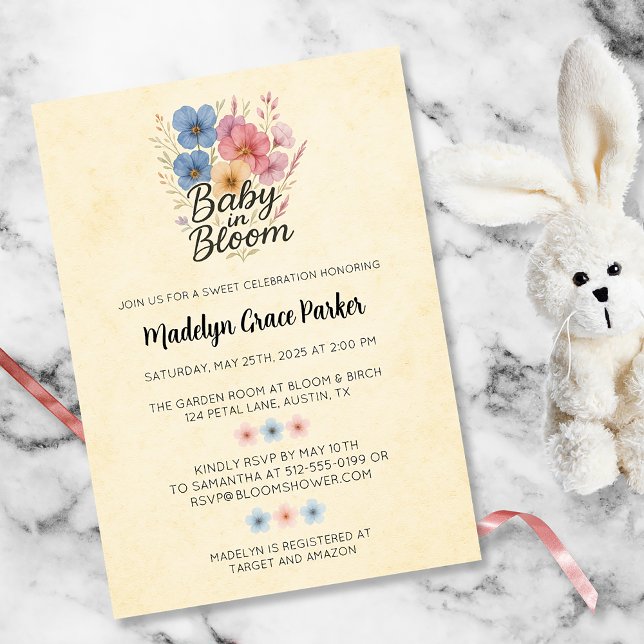 Wildblumen Baby in Bloom Baby Dusche Einladung (Baby in Bloom Baby Shower Invitation)