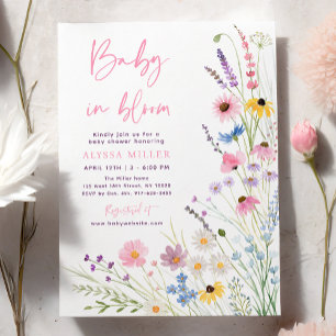 Wildblumen Baby in Bloom Baby Dusche Einladung