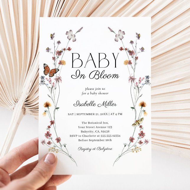 Wildblumen Baby in Bloom Baby Dusche Einladung (Von Creator hochgeladen)
