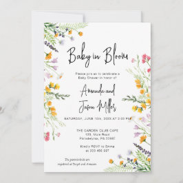Wildblumen Baby in Bloom Baby Dusche Save The Date