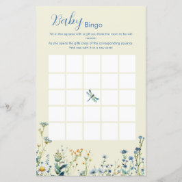 Wildblumen Baby in blühender Babydusche Bingo-Spie
