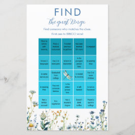 Wildblumen Baby in blühender Babydusche Bingo-Spie