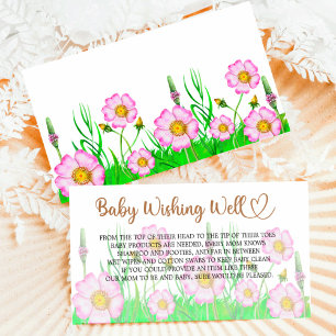 Wildblumen Baby in blühender Babydusche Gut wollen Begleitkarte
