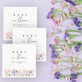 Wildblumen - Baby in blühender Babydusche Serviette