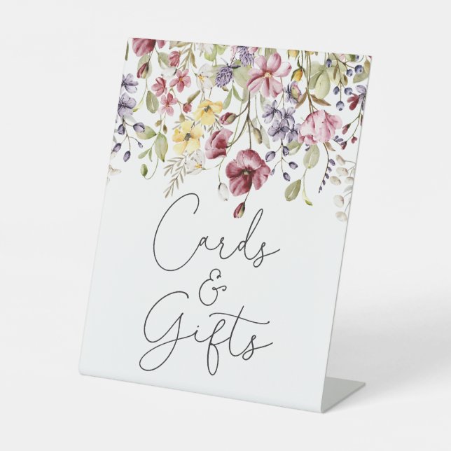 Wildblumen Baby in Blumenkarten und Geschenken Sockelschild (Vorderseite)