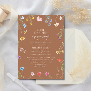 Wildblumen-Baby-Mädchen-Baby-Shower Einladung