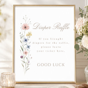 Wildblumen-Baby-Party-Blumeneinlagen-Raffle-Schild Poster