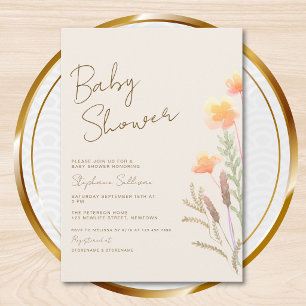 Wildblumen-Baby-Party Einladung