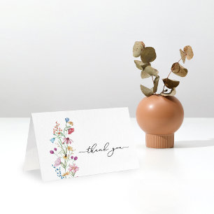 Wildblumen Baby Shower Dankeskarte