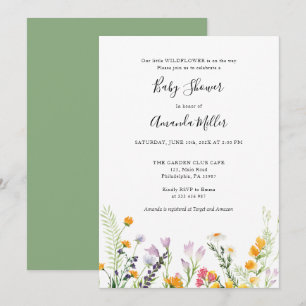 Wildblumen Babydusche Boho Spring Save The Date
