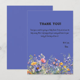 Wildblumen Babydusche Danke Karte